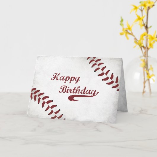 Verjaardag Grote Grunge Honkbal, Algemeen Kaart (Gele Bloem)