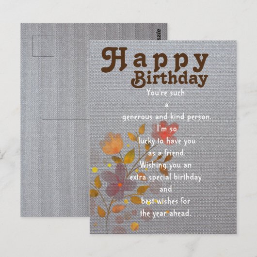 Verjaardag - Grote kaart (Voorkant / Achterkant)