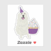 Verjaardag Grote Pyreneeën Custom-Cut Vinyl Sticke Sticker (Vel)