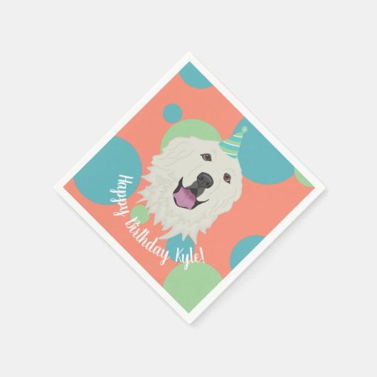  verjaardag Grote Pyreneeën Servet (Hoek)