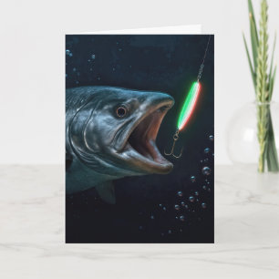 Verjaardag Grote Vis met Neon Lokker Kaart