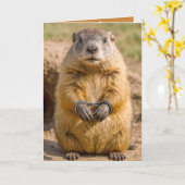 Verjaardag Groundhog Day Humor Kaart (Gele Bloem)