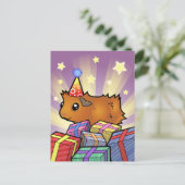 Verjaardag Guinee Pig (Scruffy) Briefkaart (Staand voorkant)