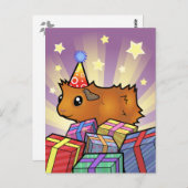 Verjaardag Guinee Pig (Scruffy) Briefkaart (Voorkant / Achterkant)