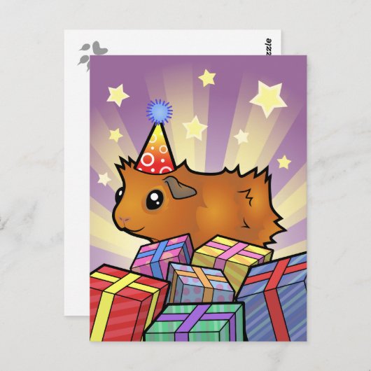 Verjaardag Guinee Pig (Scruffy) Briefkaart (Voorkant / Achterkant)