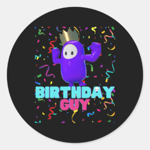 Verjaardag Guy Leuk Populair Videospel Thema Verja Ronde Sticker