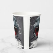 Verjaardag haai, haaienaanval, papieren bekers (Rechts)