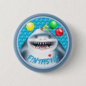 Verjaardag haaien Kinder Ronde Button 5,7 Cm (Voorkant)