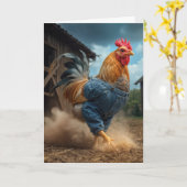 Verjaardag Haan In Een Stoffige Boerderij Kaart (Gele Bloem)