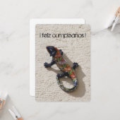 verjaardag hagedis kaart (Voorkant / Achterkant in situ)