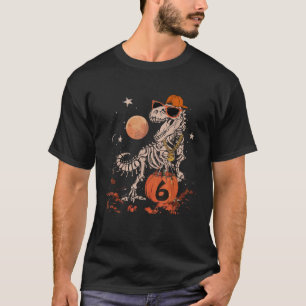 Verjaardag Halloween 6e Dinosaurus Skelet T REX Sc T-shirt