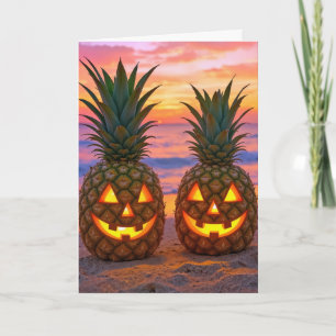 Verjaardag Halloween Ananas Jack-o-lanterns Kaart