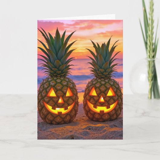 Verjaardag Halloween Ananas Jack-o-lanterns Kaart (Voorkant)