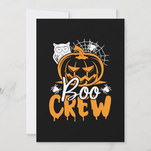 Verjaardag Halloween Boo Crew Kaart (Voorkant)