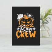 Verjaardag Halloween Boo Crew Kaart (Staand voorkant)