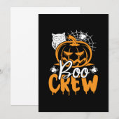 Verjaardag Halloween Boo Crew Kaart (Voorkant / Achterkant)