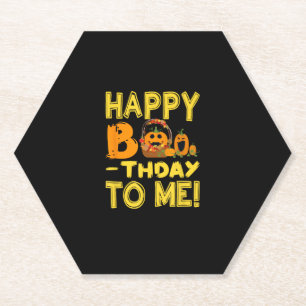 Verjaardag Halloween Happy Boo-day voor mij Pompoe Kartonnen Onderzetters