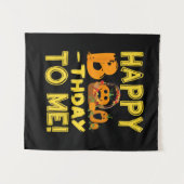 Verjaardag Halloween Happy Boo-day voor mij Pompoe Wandkleed (Voorkant (horizontaal))