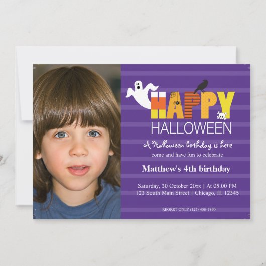 Verjaardag Halloween Kaart (Voorkant)