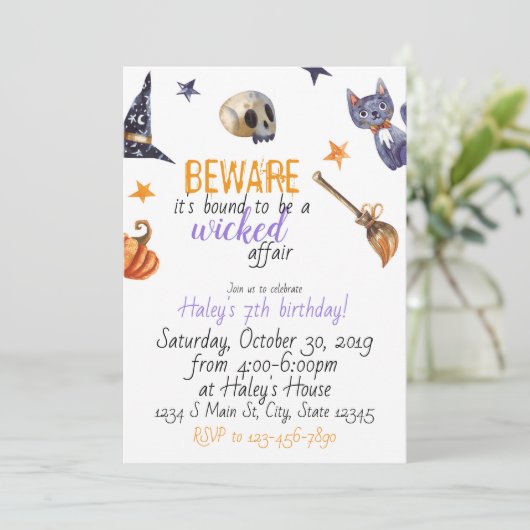 Verjaardag Halloween Kaart (Staand voorkant)