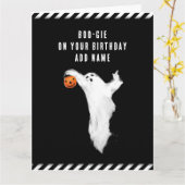 Verjaardag Halloween Kaart (Gele Bloem)