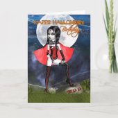 Verjaardag Halloween Kaart - Oh La Gothic Vampire (Voorkant)