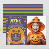 Verjaardag Halloween Kinder Partij Pompoen Foto Kaart (Voorkant / Achterkant)