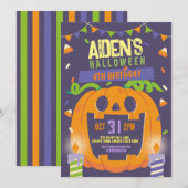 Verjaardag Halloween Kinder Partij Pumpkin Party Kaart (Voorkant / Achterkant)