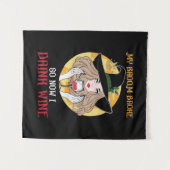 Verjaardag Halloween Nu Drink Ik Wijn Wandkleed (Voorkant (horizontaal))