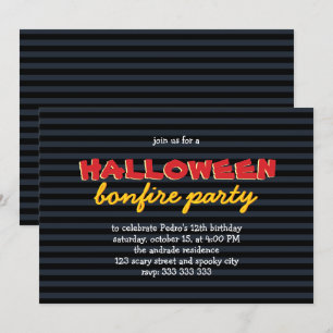 Verjaardag Halloween Party Bonfire Teen Boy 12e Kaart