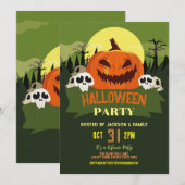 Verjaardag Halloween Party Pumpkin Party Kaart (Voorkant / Achterkant)