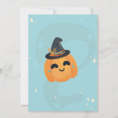 Verjaardag Halloween Pumpkin Blue Party Kinder Kaart (Achterkant)