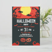 Verjaardag Halloween Pumpkin Party uitnodiging (Staand voorkant)
