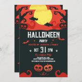 Verjaardag Halloween Pumpkin Party uitnodiging (Voorkant / Achterkant)