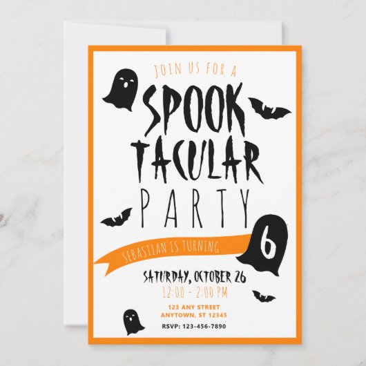 Verjaardag Halloween Spoktaculair Geesten en Vleer Kaart (Voorkant)