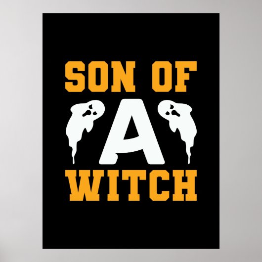 Verjaardag Halloween zoon van een heks Poster (Voorkant)
