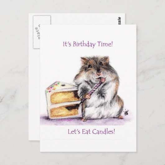 Verjaardag (hamster) Briefkaarten (Voorkant / Achterkant)