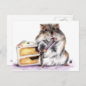 Verjaardag (Hamster) Briefkaarten Plain (Voorkant / Achterkant)