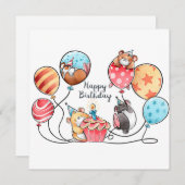 Verjaardag Hamsters Feestdagenkaart (Voorkant / Achterkant)