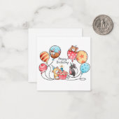 Verjaardag Hamsters Notitiekaartje (Voorkant / Achterkant in situ)