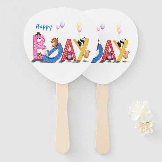 Verjaardag Hand Fan met Happy Beer Party Handwaaier (Voorkant en achterkant)