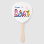 Verjaardag Hand Fan met Happy Beer Party Handwaaier (Achterkant)