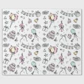 Verjaardag Hand getekend Cadeaupapier (Vlak)