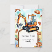 Verjaardag Happy Builder Construction Bedankkaart (Voorkant)