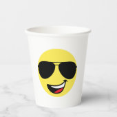 Verjaardag Happy Face Aviator Zonnebril Schattige  Papieren Bekers (Voorkant)