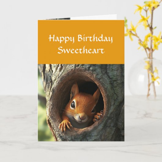 Verjaardag Happy Schattige Fun Nuts Over You Eekho Kaart (Gele Bloem)