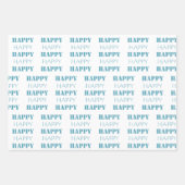 Verjaardag Happy White Aqua Inpakpapier Vel (Voorkant 2)