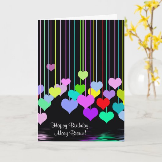 Verjaardag Hart Reflectie Kaart (Gele Bloem)