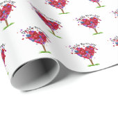 Verjaardag Hartboom op wit Cadeaupapier (Rol Hoek)