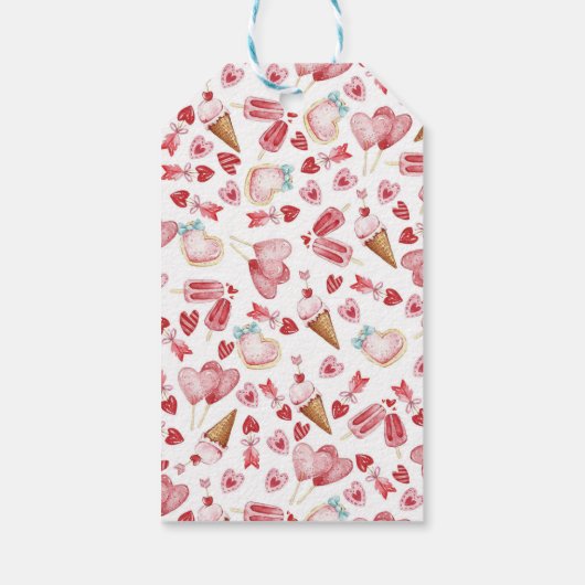 Verjaardag harten taart Dank je wel labels | Favor Cadeaulabel (Achterkant)